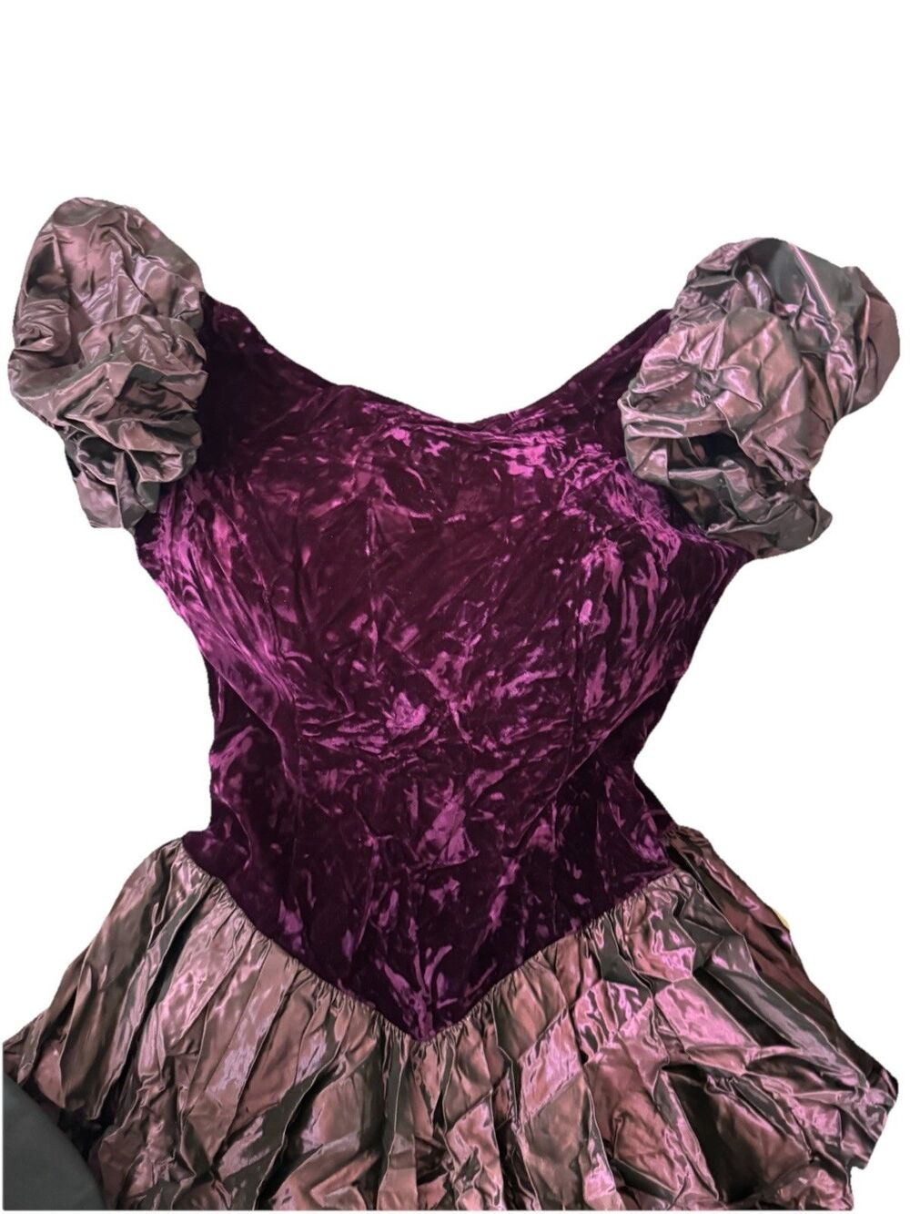 Vintage 80s 90s Lori Ann Deep Purple Gown - Dramatic Back Bow